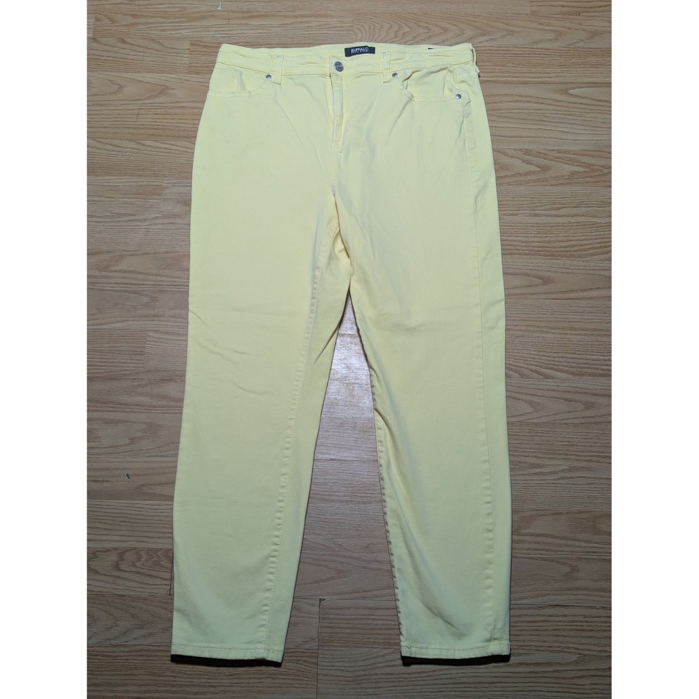 Buffalo David Bitton Womens Havana High Rise Soft Stretch Ankle Skinny Yellow 12